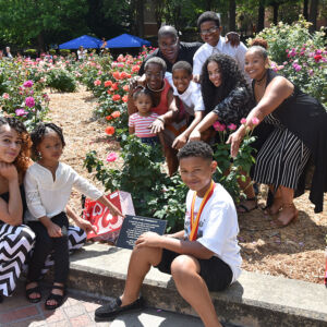 Atlanta Winner Family gathered around a new plaque