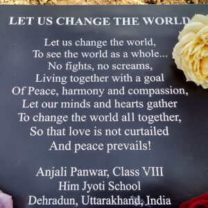 India Let us Change the World Plaque