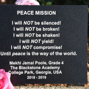 Atlanta 2 Peace Mission Plaque