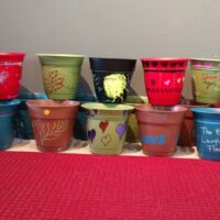 Flower Pots by Girl Scout Troop 1756 Different color flower pots