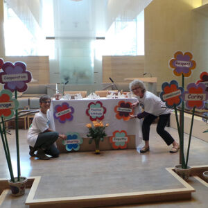 Flower Pots displayed at Jewish Synagogue displays of flower pots