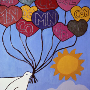 Italy 1991 white dove carrying balloons in its beak