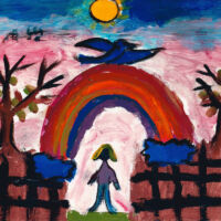 International Friendship Program Wahat al-Salam - Neve Shalom School Child's drawing: a girl under a rainbow